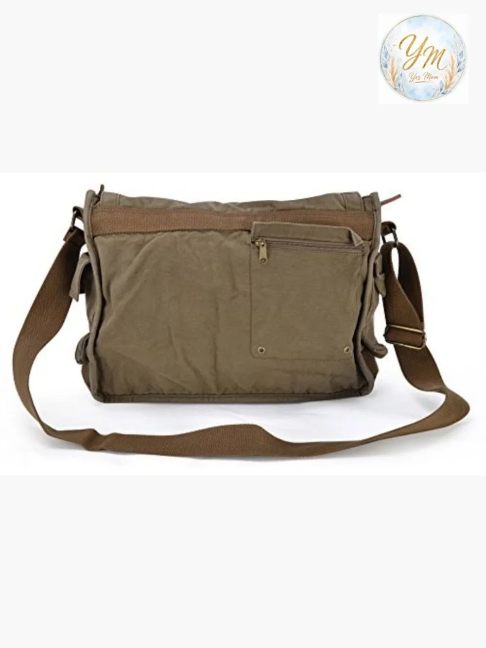 Large Canvas Messenger Bag - Vintage Crossbody Satchel for Travel Work 12.6L